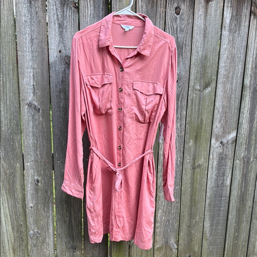 Time and Tru Pink Midi Dress